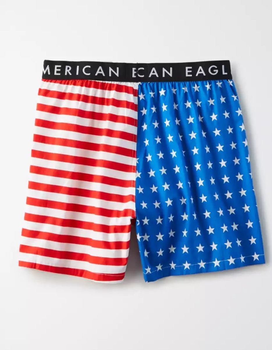 Shorts De Bain American Eagle AEO Stars Stripes Stretch Bleu Foncé Homme | IZB-94539731